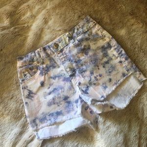 Tie Dye High Waisted Jean Shorts
